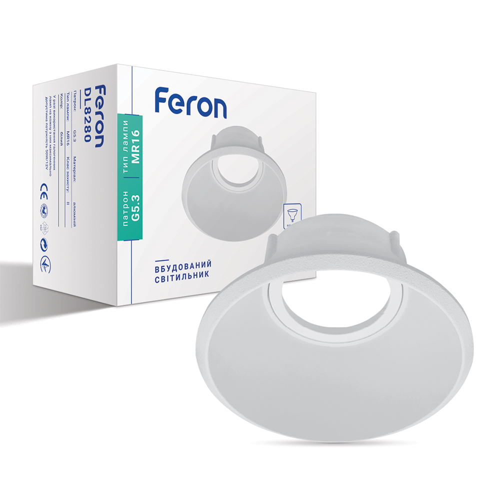 Встроенный светильник Feron DL8280 под лампу белый №1