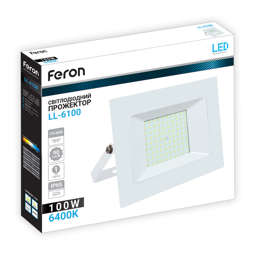 Светодиодный прожектор Feron LL-6100 100Вт 6400K белый №2