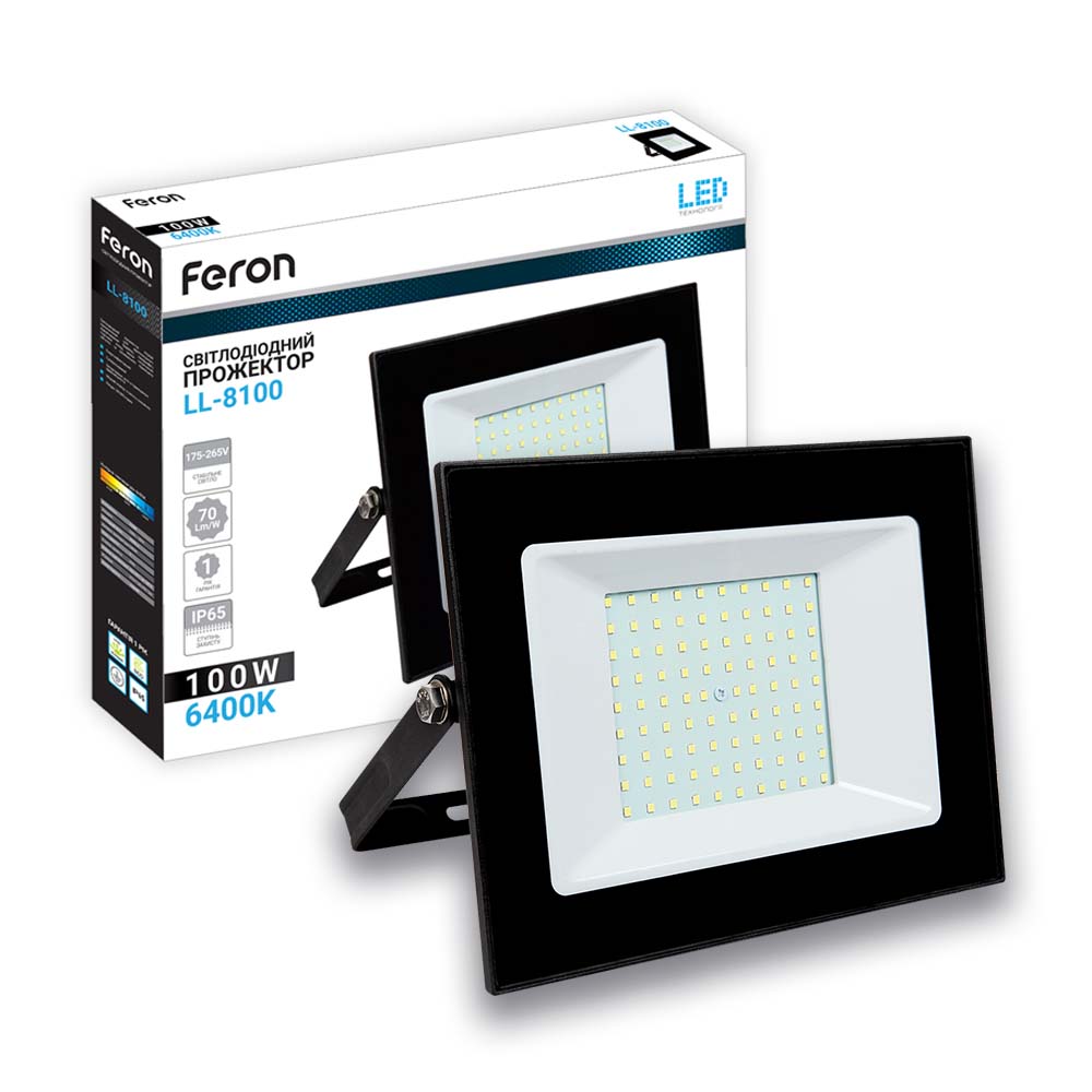 Светодиодный прожектор Feron LL-8100 100Вт 6400K черный №1