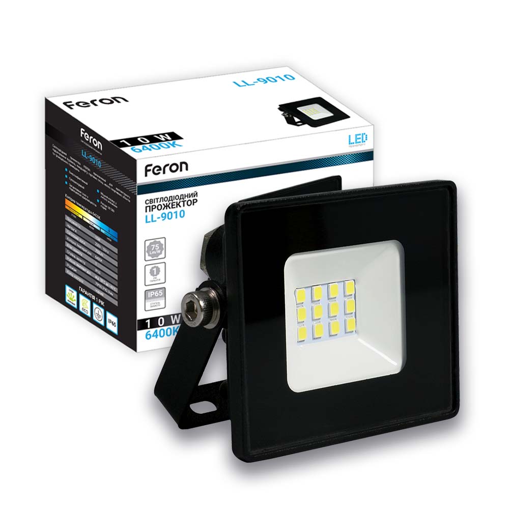 Светодиодный прожектор Feron LL-9010 10Вт 6400K черный №1