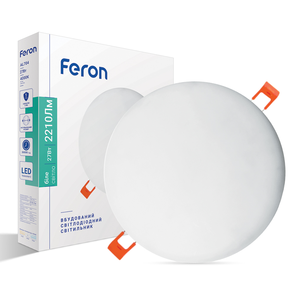 Светодиодный встроенный светильник Feron AL704 27Вт 4000K белый №1