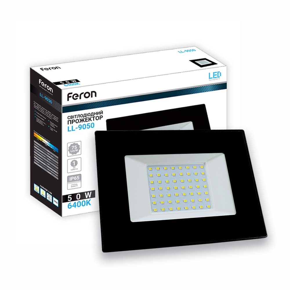 Светодиодный прожектор Feron LL-9050 50Вт 6400K черный №1