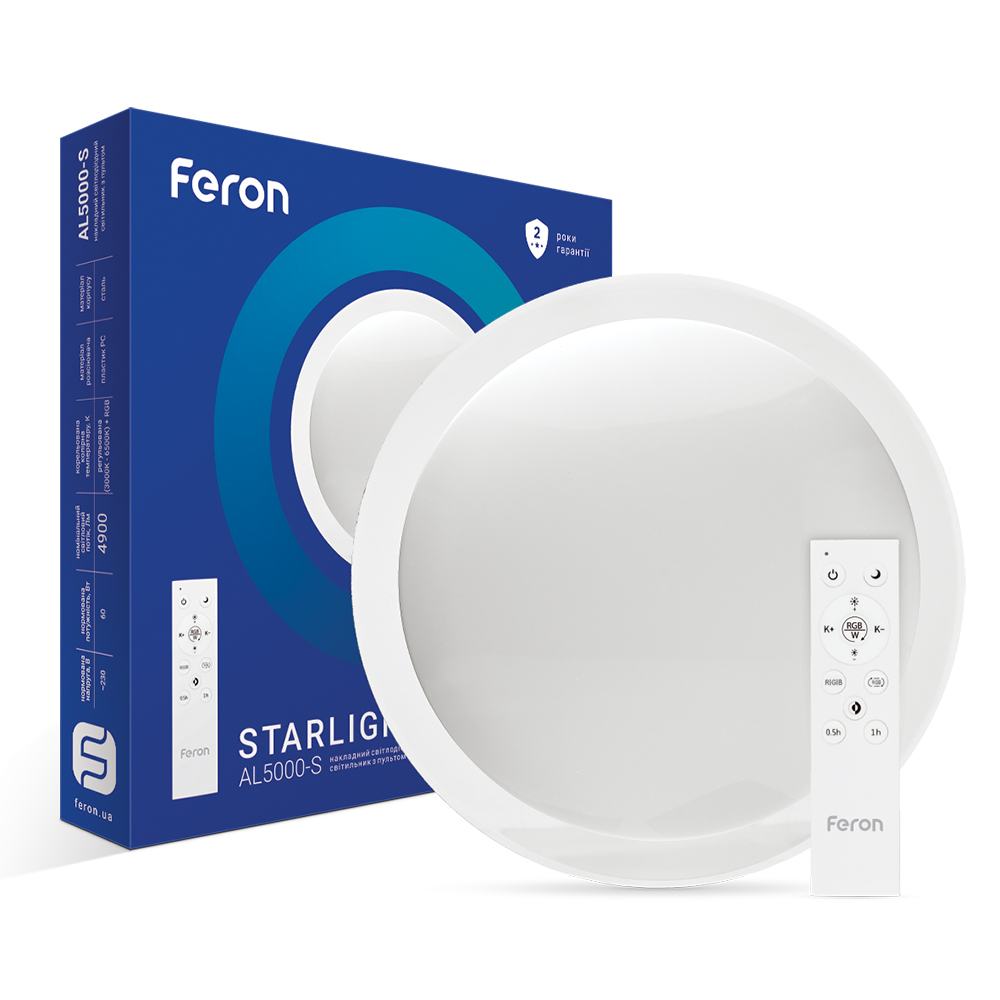 Светодиодный накладной светильник Feron AL5000-S STARLIGHT 60Вт с RGB №1