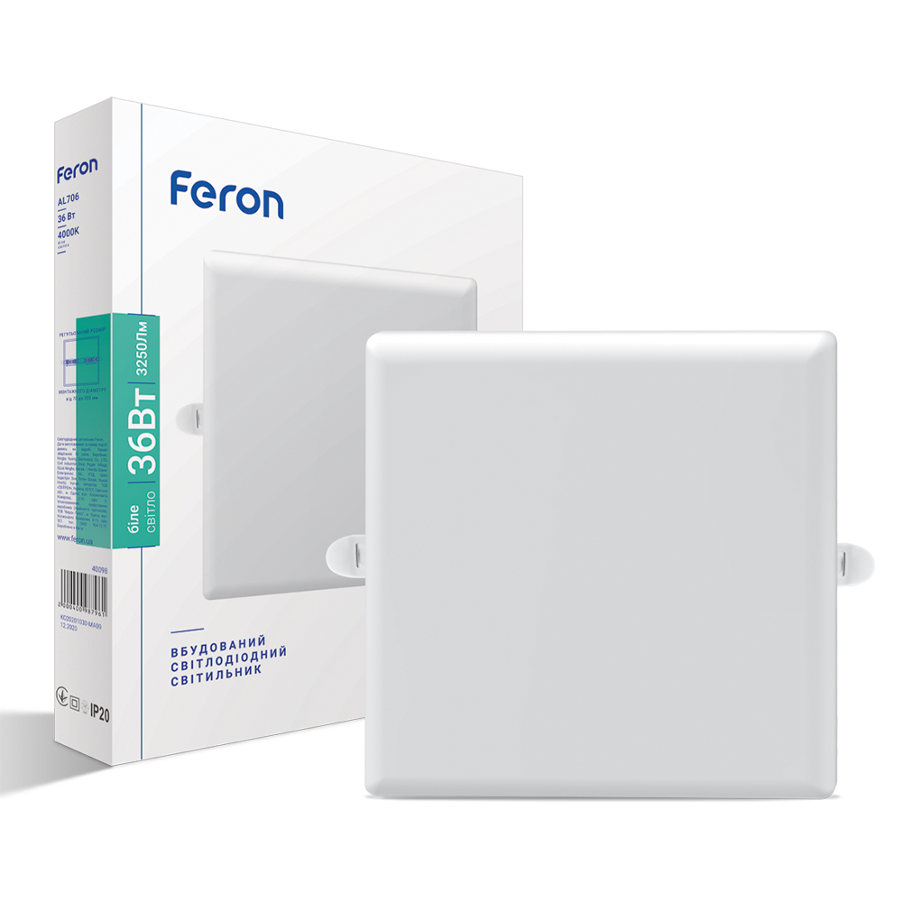 Светодиодный встроенный светильник Feron AL706 36Вт 4000K белый №1