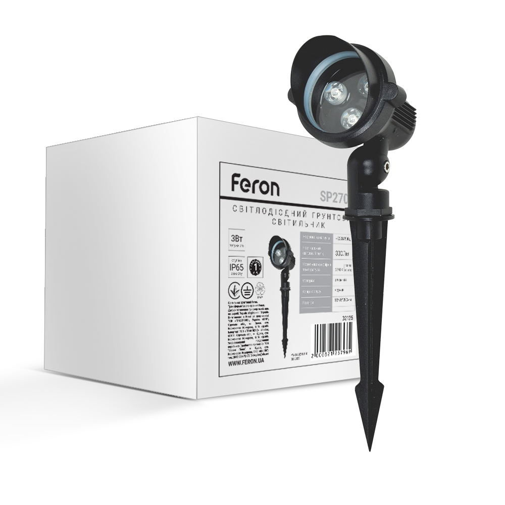 Грунтовой светодиодный светильник Feron SP2704 3Вт 2700K черный
