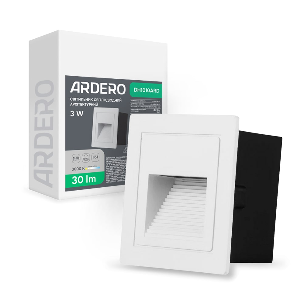 Архитектурный светодиодный накладной светильник Ardero DH1010ARD 3Вт 3000K белый №1