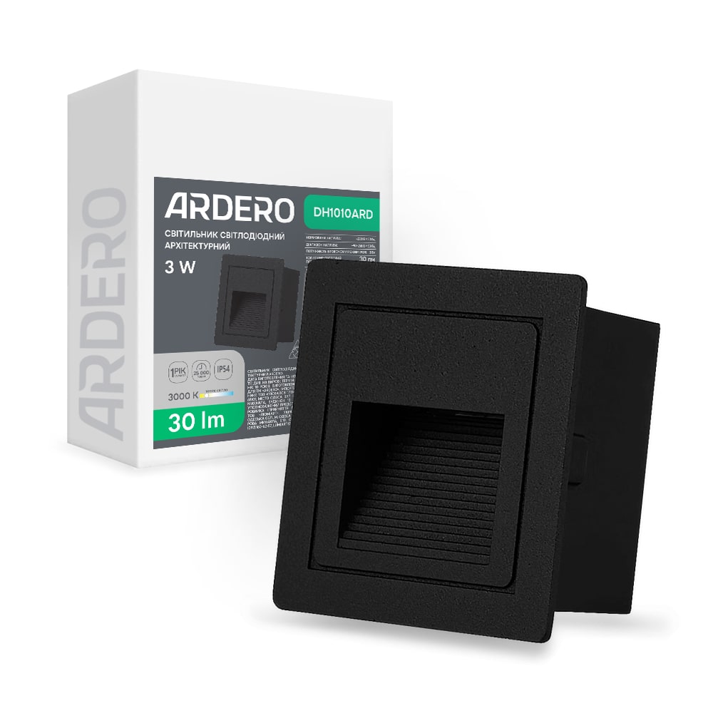 Архитектурный светодиодный накладной светильник Ardero DH1010ARD 3Вт 3000K черный №1