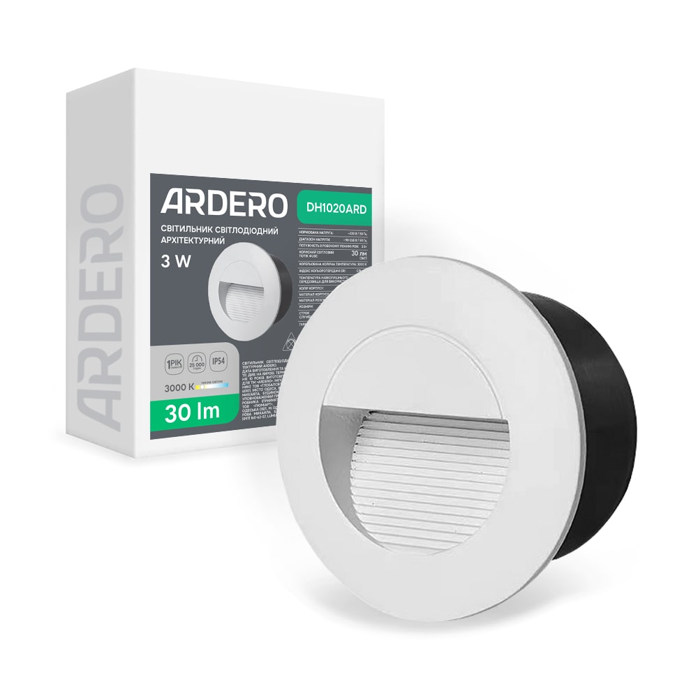 Архитектурный светодиодный накладной светильник Ardero DH1020ARD 3Вт 3000K белый №1
