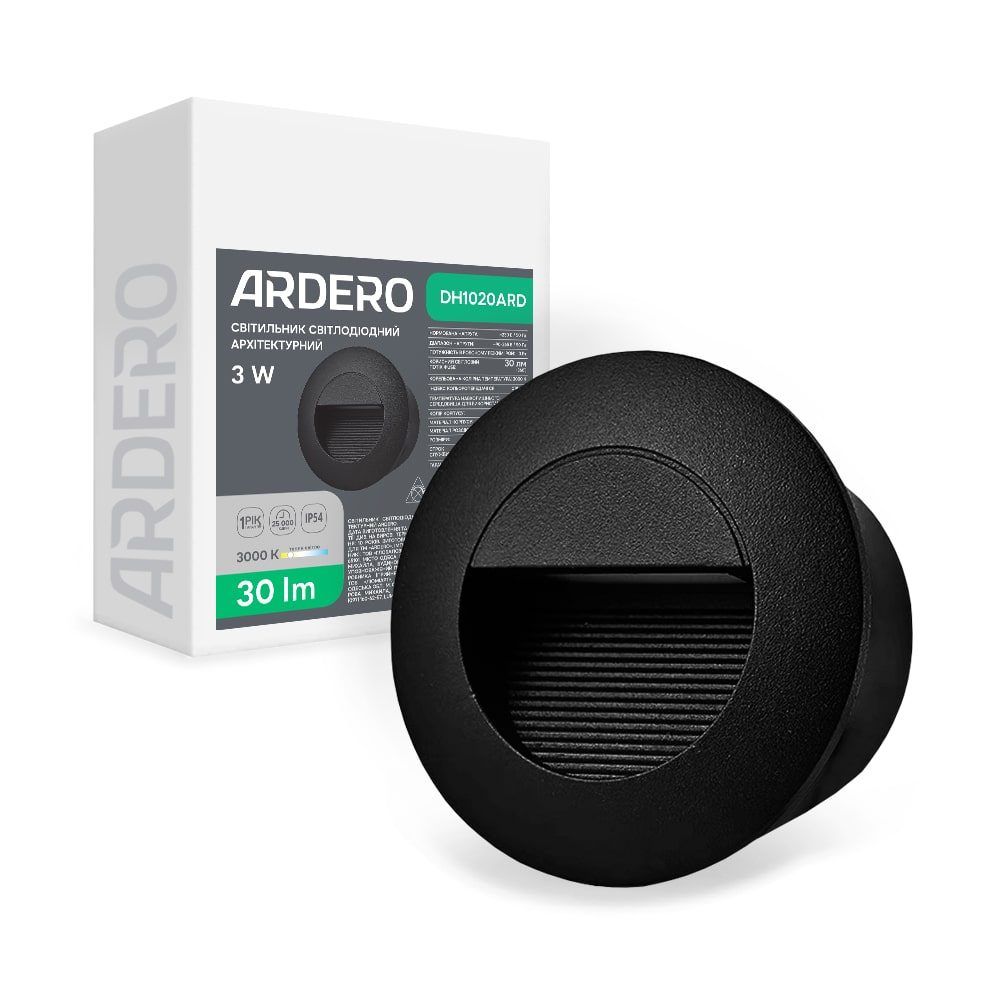 Архитектурный светодиодный накладной светильник Ardero DH1020ARD 3Вт 3000K черный №1