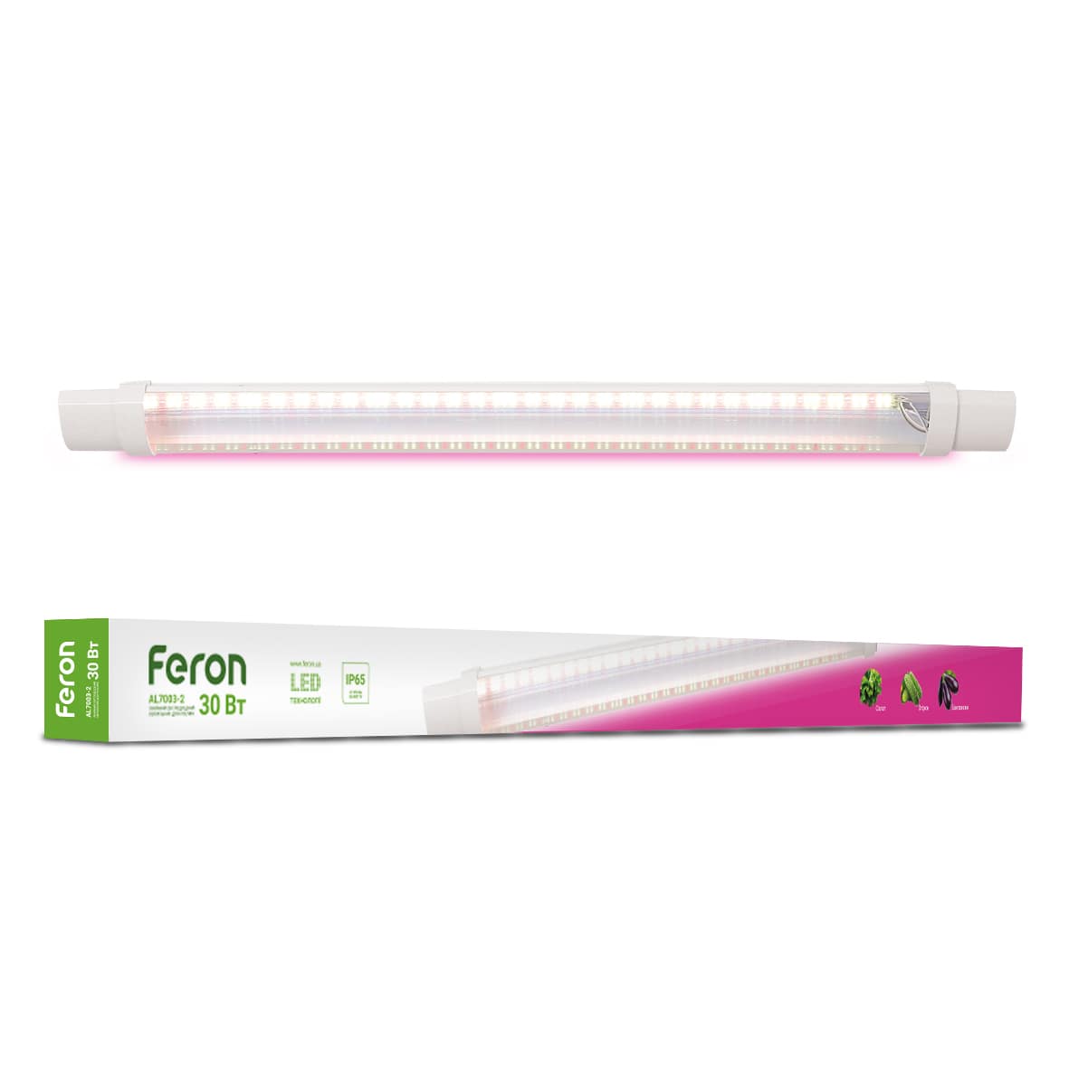 Светодиодний линейный светильник Feron AL7003-2 30Вт фито №1