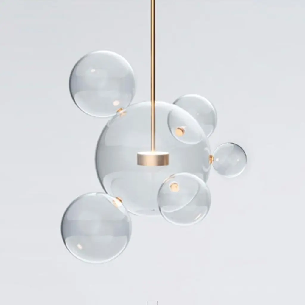 Люстра “BLUM” "BUBBLE" прозрачная 5 шаров №2
