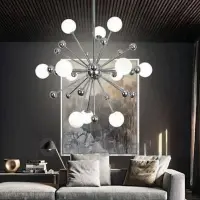 Люстра "BLUM” Одуванчик 12 шаров серебро №1