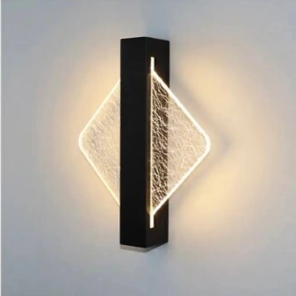 “BLUM” Настенный светильник Прозрачный квадрат черный №2