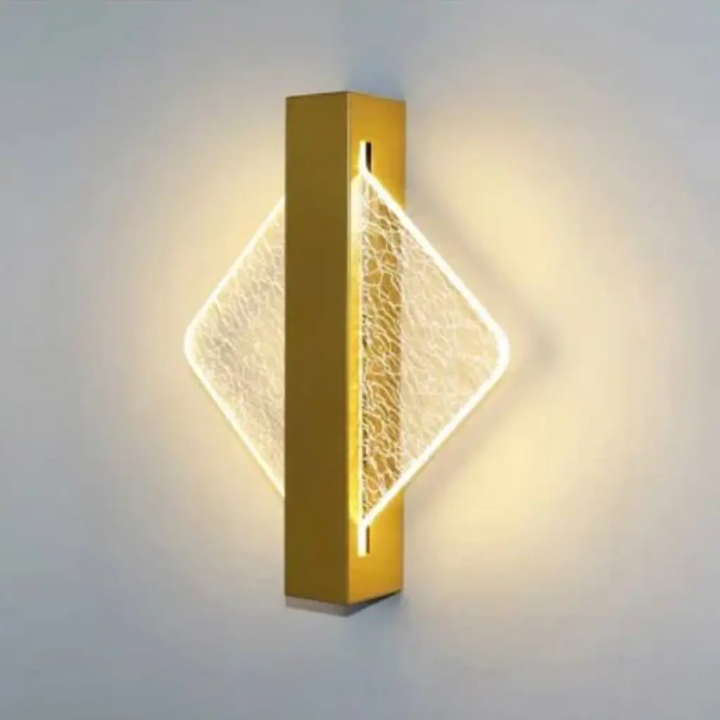 “BLUM” Настенный светильник Прозрачный квадрат с бронзой №2