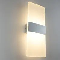 “BLUM” Светильник настенный Прозрачный прямоугольник с серебряным пояском №1