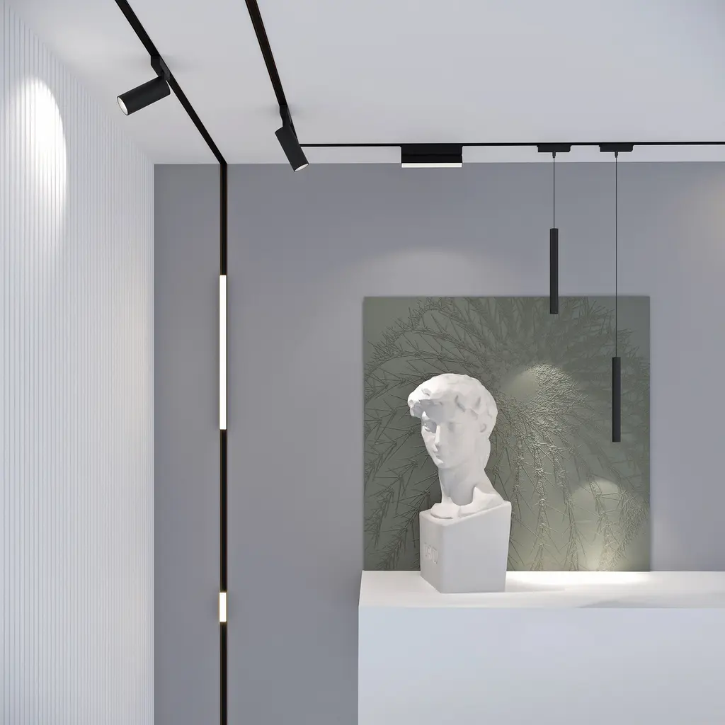 “BLUM” Шина магнитная врезная под гипсокартон черная 2мм 3м №4