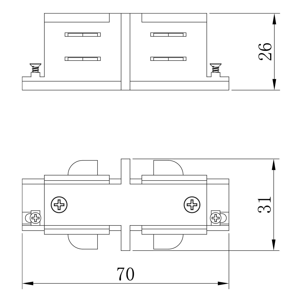 Соединитель прямой Ardero LD1300 для трехфазного шинопровода черный №2