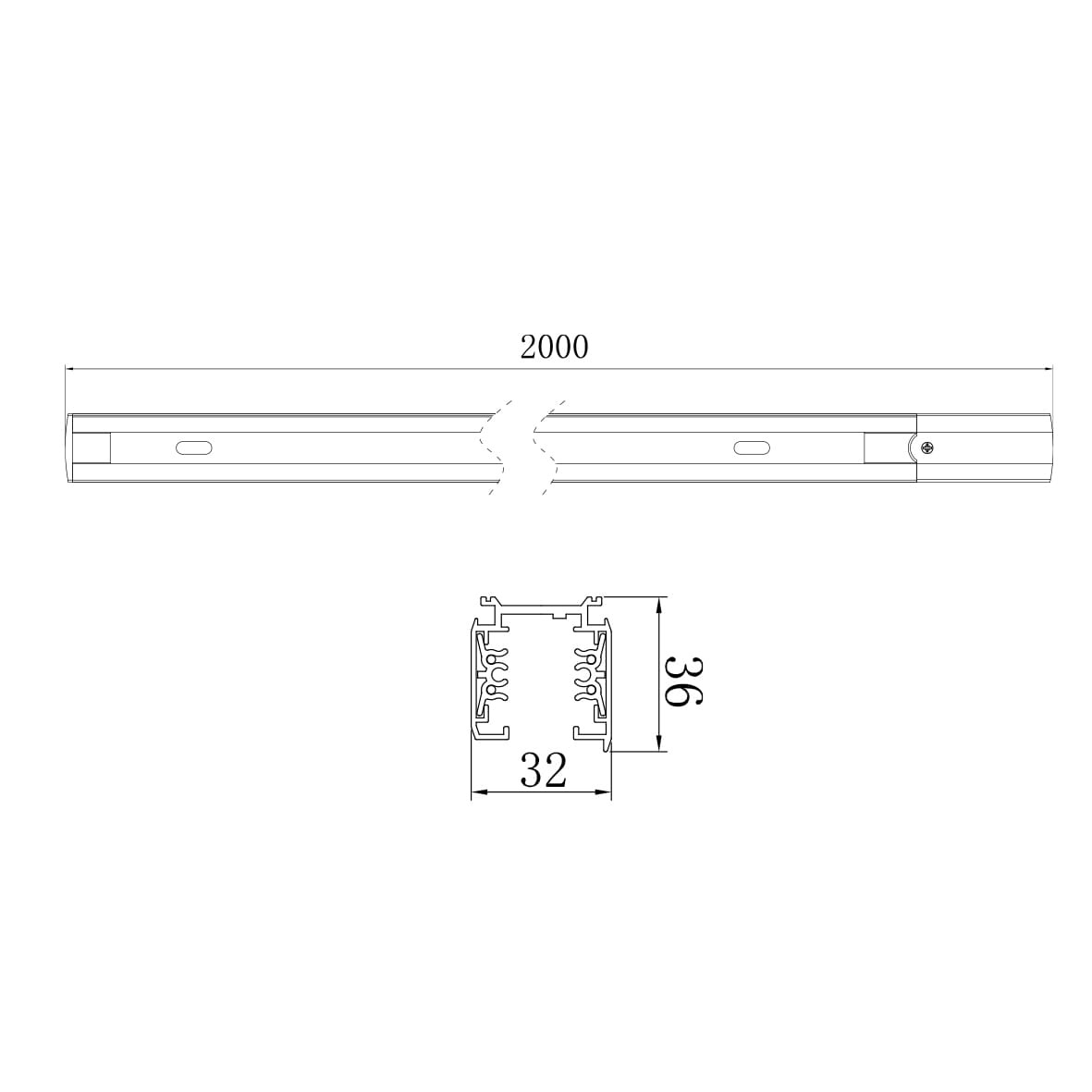 Шинопровод Ardero CAB1300 трехфазный 2м черный №2
