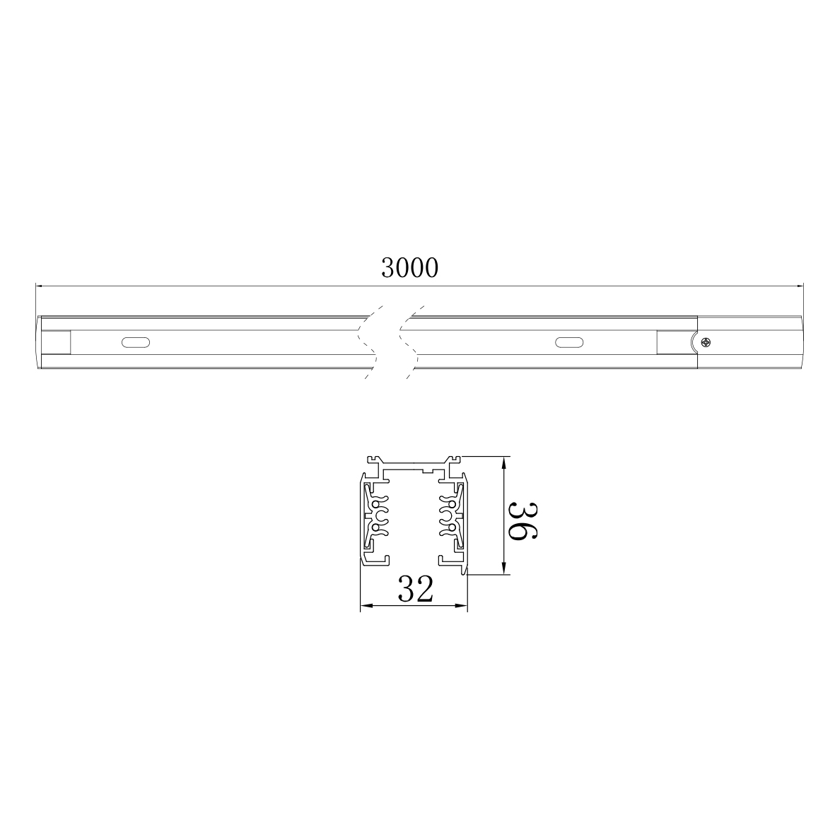 Шинопровід Ardero CAB1300 трифазний 3м чорний №2