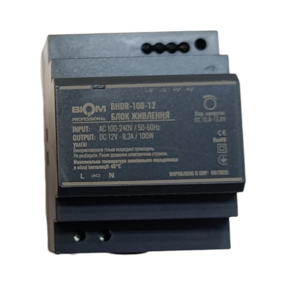 Блок живлення Biom Professional DC12 100W BHDR-100-12 8,3A під DIN-рейку №1