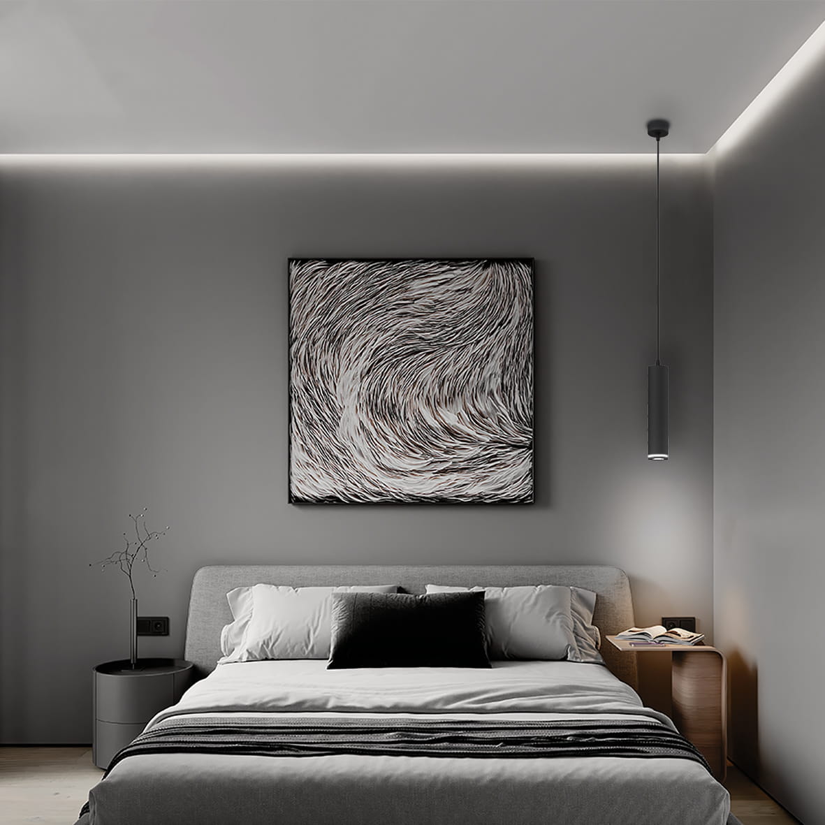 Накладной светильник Ledcoin ML326 под лампу на подвесе черный №3