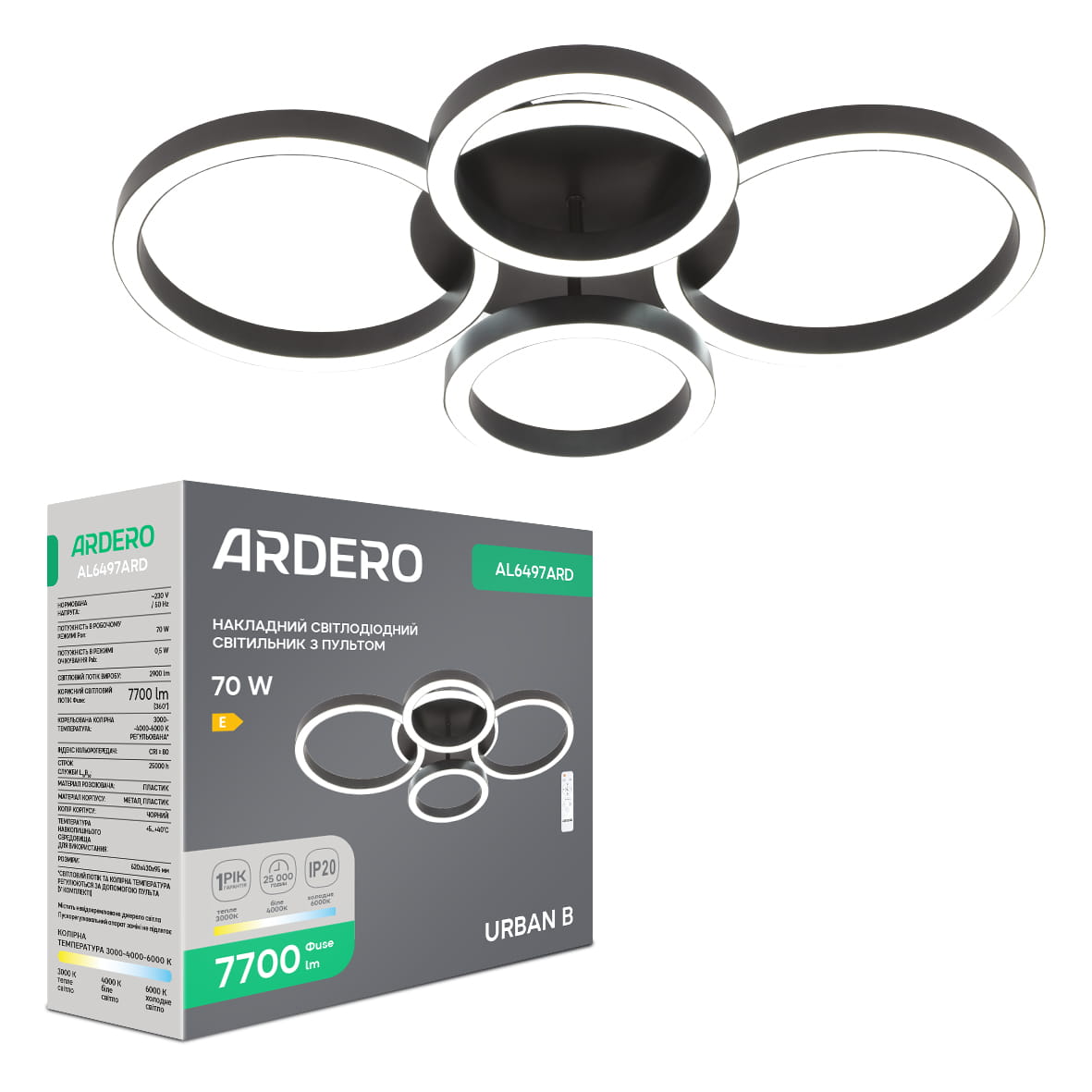 Светодиодный накладной светильник Ardero AL6497ARD URBAN B 70Вт черный №2