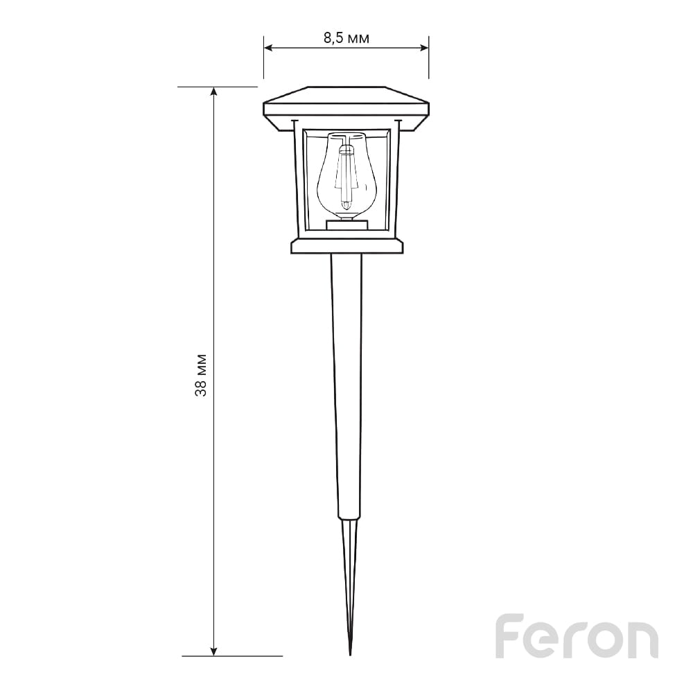 Грунтовой светодиодный светильник Feron PL145 2800К на солнечной батарее черный №2