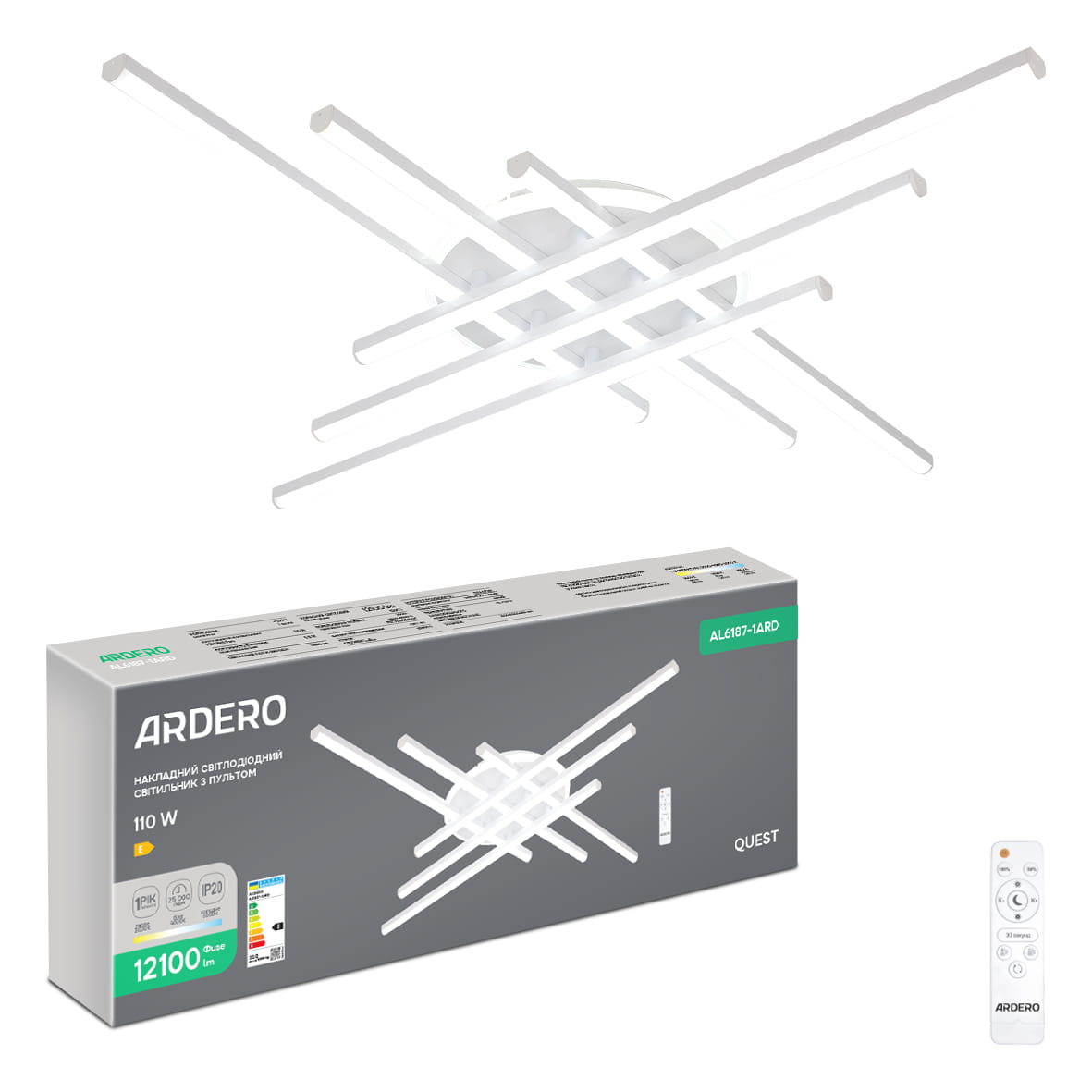 Светодиодный накладной светильник Ardero AL6187-1ARD QUEST 110Вт белый №1