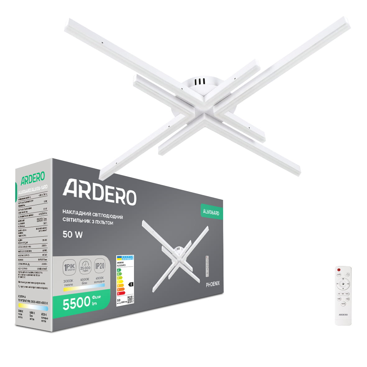 Светодиодный накладной светильник Ardero AL6106ARD PHOENIX 50Вт белый №1