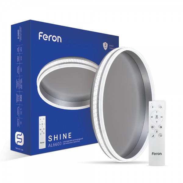 Светодиодная накладная люстра Feron AL6600 SHINE 70Вт серебро №1