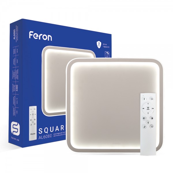 Світлодіодна люстра з пультом Feron AL6080 SQUARE 70Вт 3000-6500К IP20