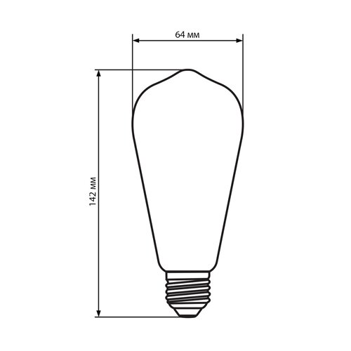 Світлодіодна лампа Biom FL-418 ST-64 8W E27 2350K Amber №4