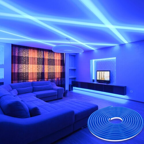 Світлодіодна стрічка NEON 12В JL 2835-120 B IP65 синий, герметичная, 1м №5