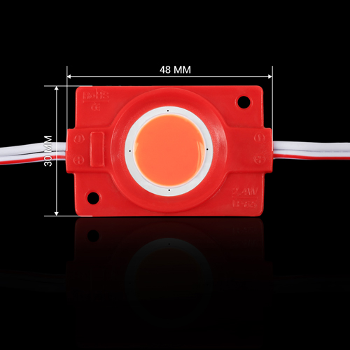 Світлодіодний модуль BRT COB 2.4W круглий RED, 12В, IP65 червоний №2