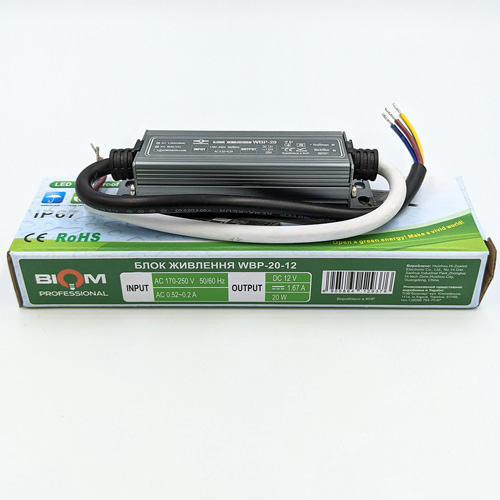 Блок живлення BIOM Professional DC12 20W WBP-20-12 1,7А герметичний №4