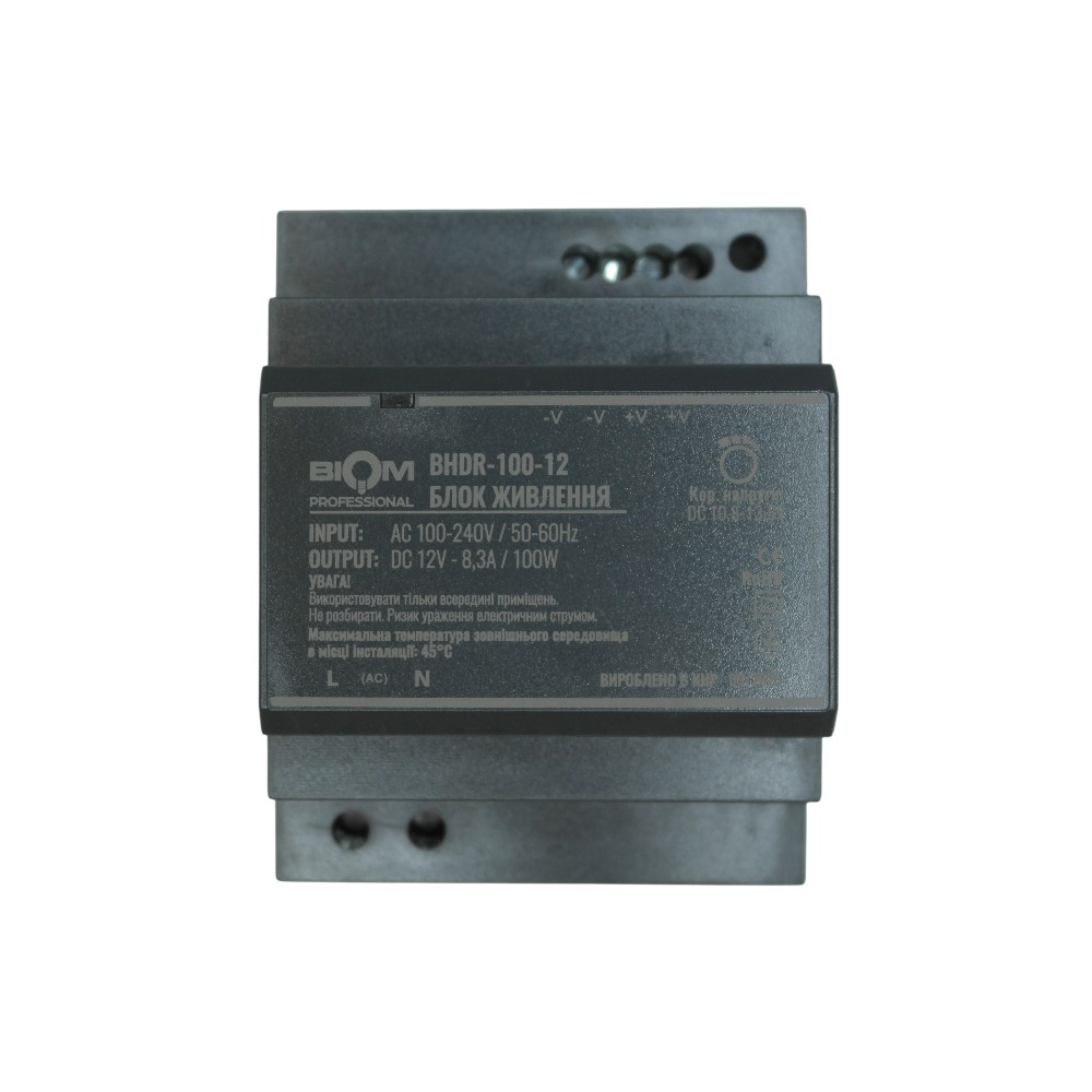 Блок живлення Biom Professional DC12 100W BHDR-100-12 8,3A під DIN-рейку №1