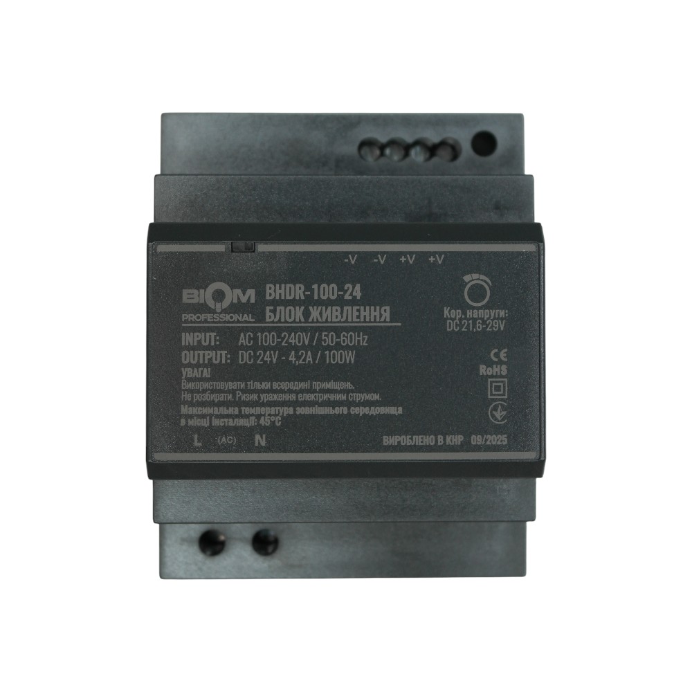Блок живлення Biom Professional DC24 100W BHDR-100-24 4,2A під DIN-рейку №1