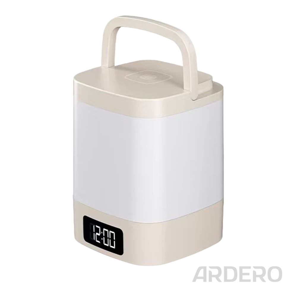 Аккумуляторный светильник-ночник Ardero NL-S02ARD 2,4Вт 3000-6000K с часами белый/бежевый №2