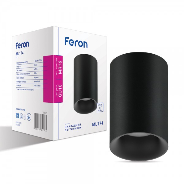 Накладной светильник Feron ML174 под лампу черный №1