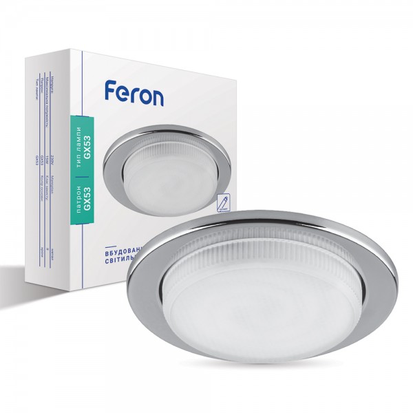 Встроенный светильник Feron DL53 под лампу хром №1