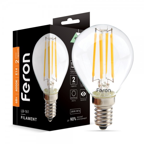 Светодиодная лампа Feron Filament LB-161 6Вт E14 4000K №1