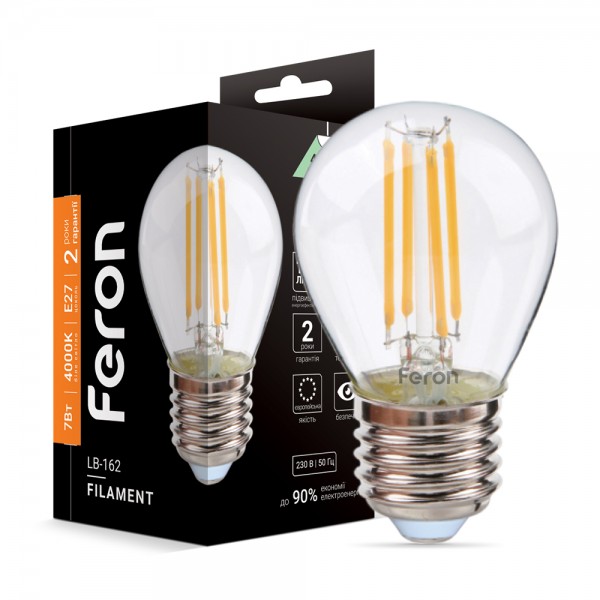 Светодиодная лампа Feron Filament LB-162 7Вт E27 4000K №1