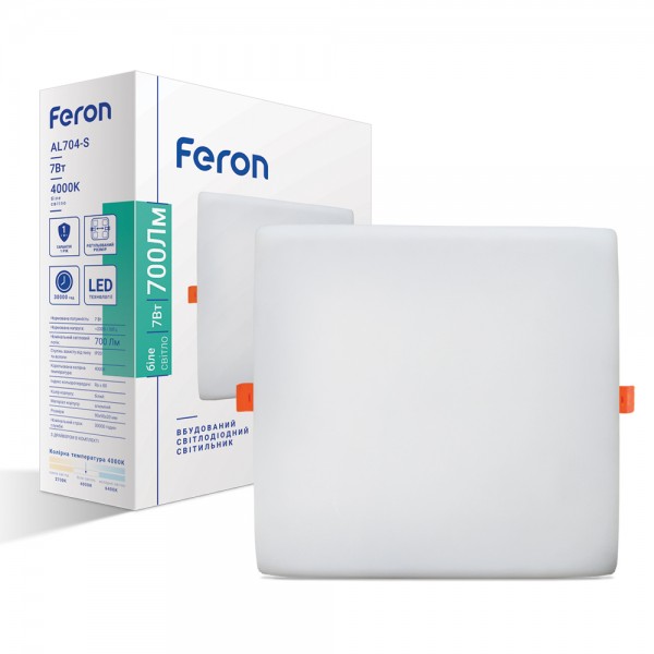 Светодиодный встроенный светильник Feron AL704-S 7Вт 4000K белый №1