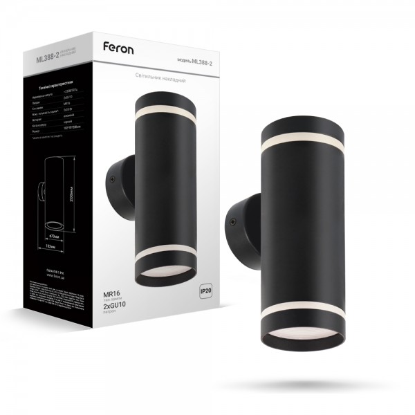 Накладной светильник Feron ML388-2 под лампу черный №1
