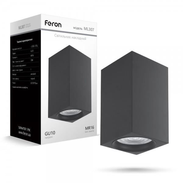 Накладной светильник Feron ML307 под лампу черный №1