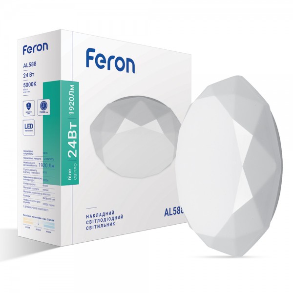 Светодиодный накладной светильник Feron AL588 24Вт 5000K белый №1