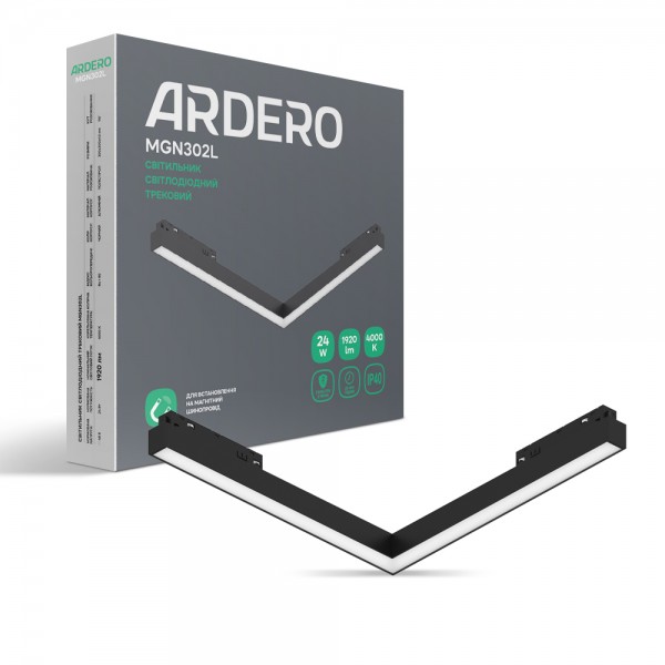 Светодиодный магнитный трековый светильник Ardero MGN302L 24Вт 4000K черный №1