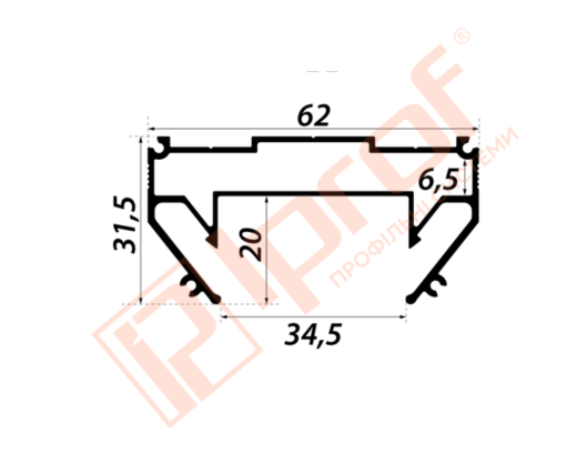 Профиль для накладных систем T5 №2